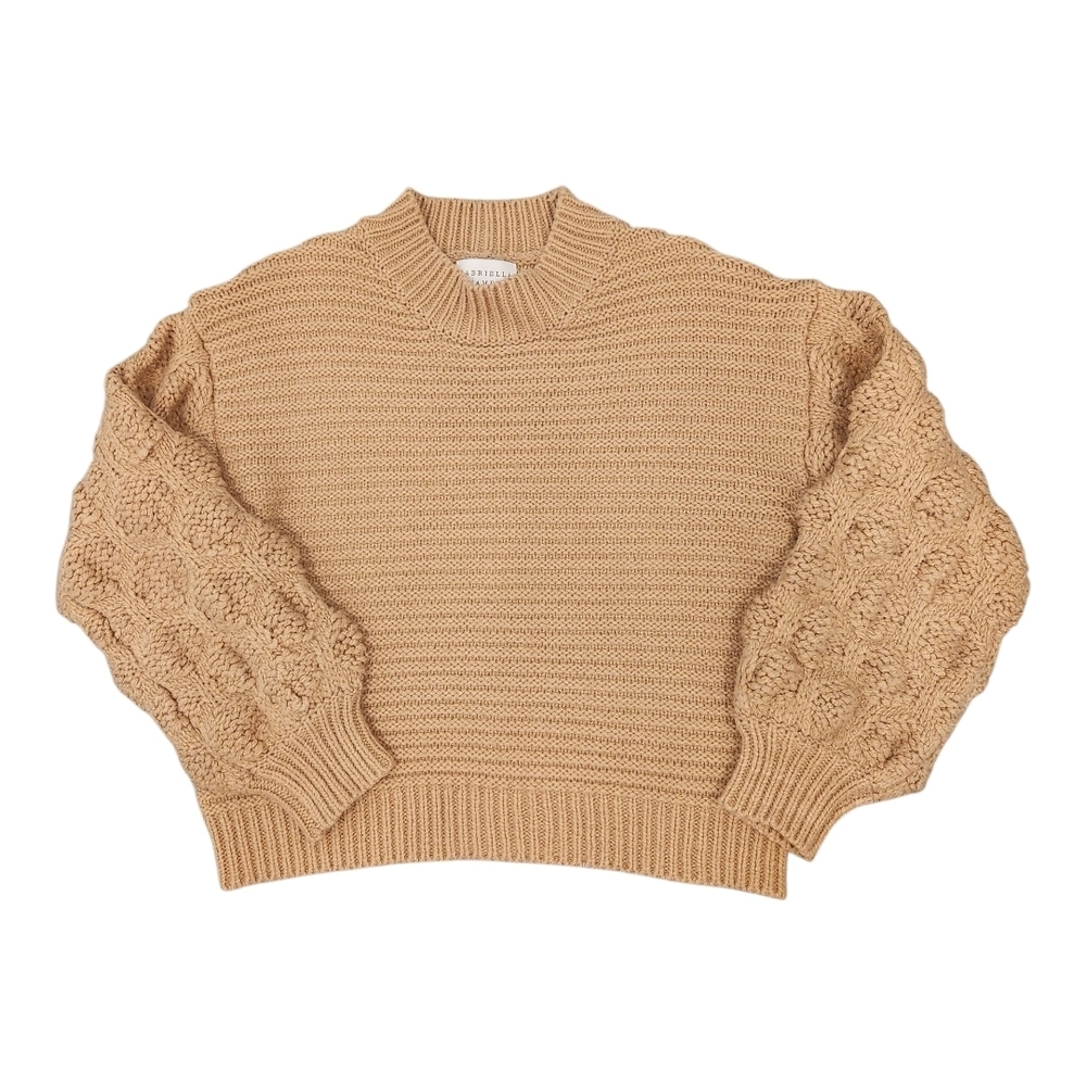 Gabriella James Knit Bobble Sleeve‎ Sweater In Camel Size: M - Picture 3 of 8